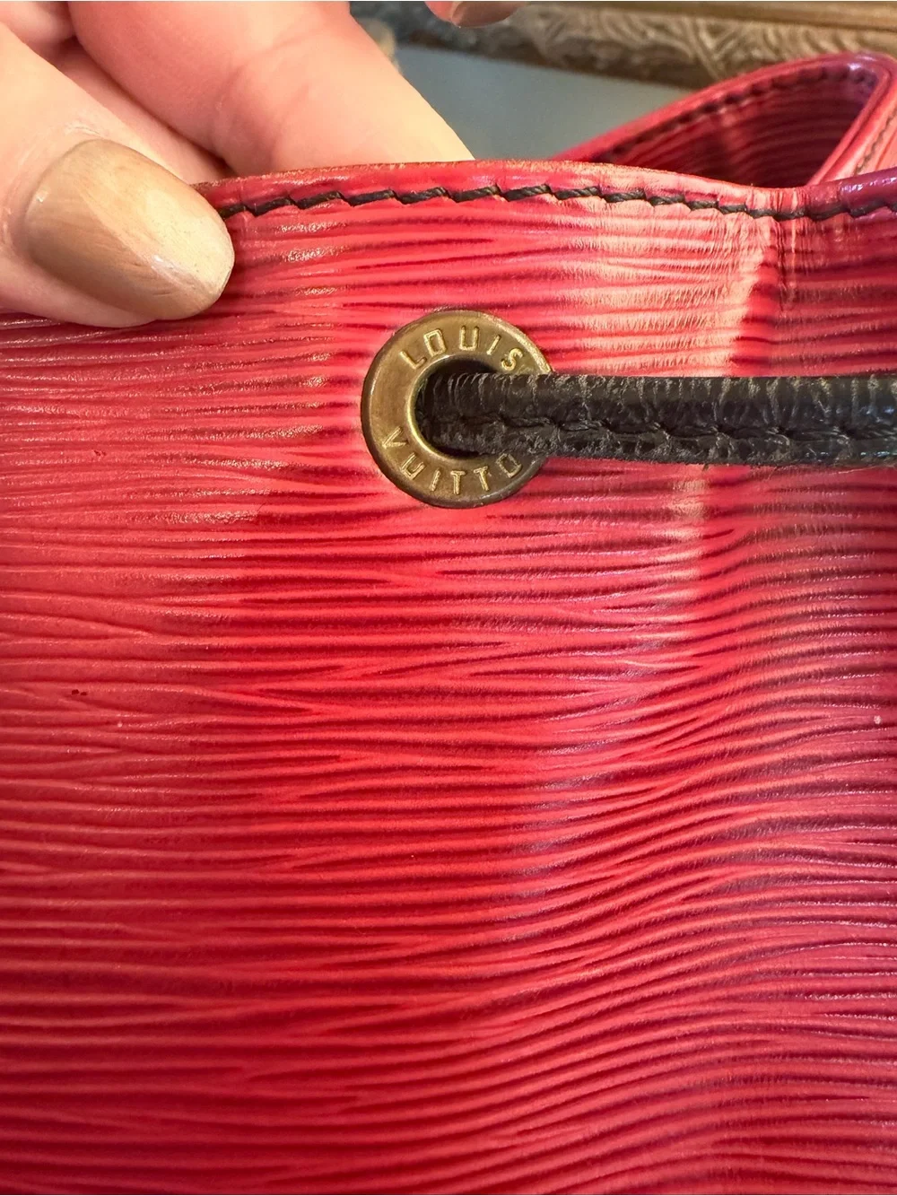 Louis Vuitton Red Leather Noe’